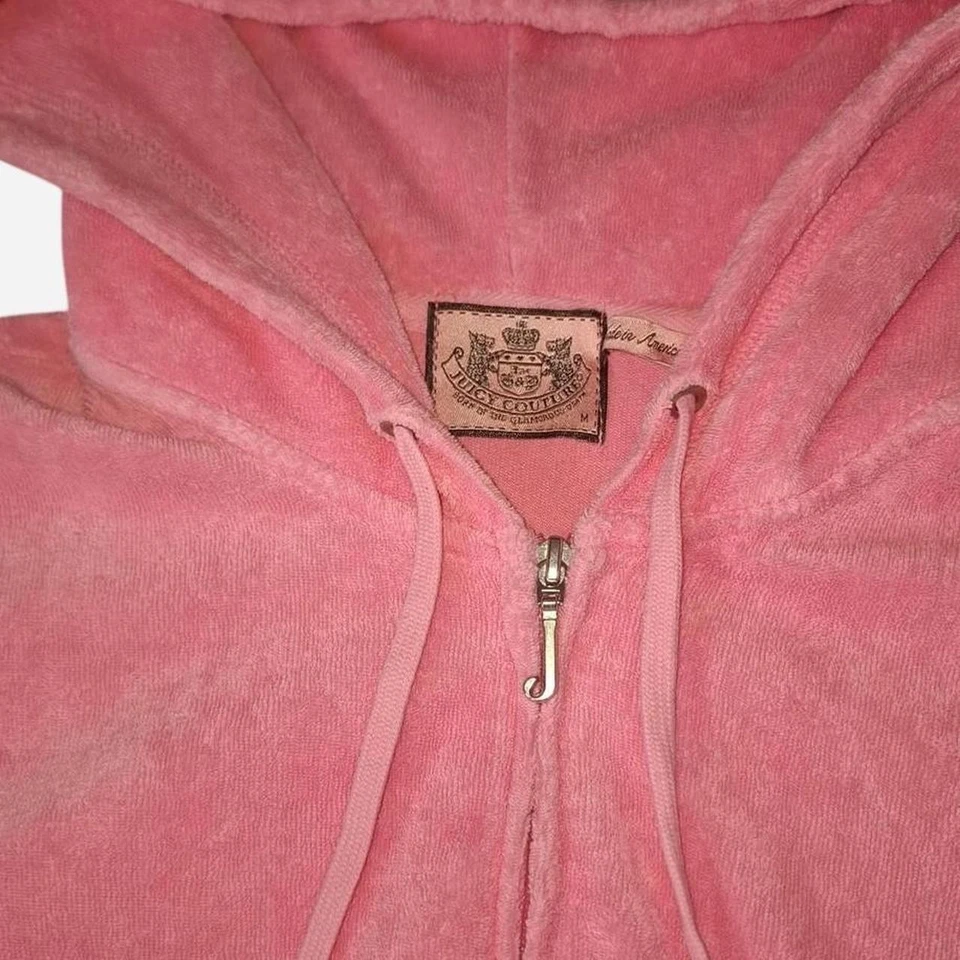 Original 2000s Vintage Juicy Couture Bubblegum Pink Babydoll Tshirt Hoodie M - Bild 4 von 4