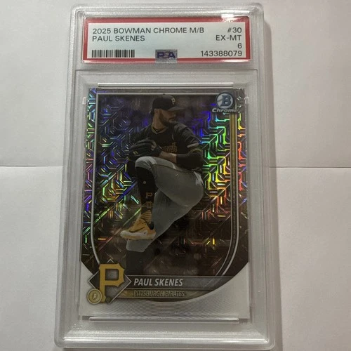 2025 Bowman Chrome Paul Skenes #30 Mega Box Mojo Refractor PSA 6