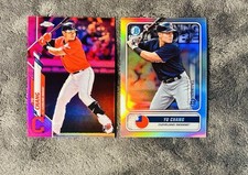 Yu Chang 2020 Bowman Spanning the Globe Refractor & Topps Chrome Pink Refractor