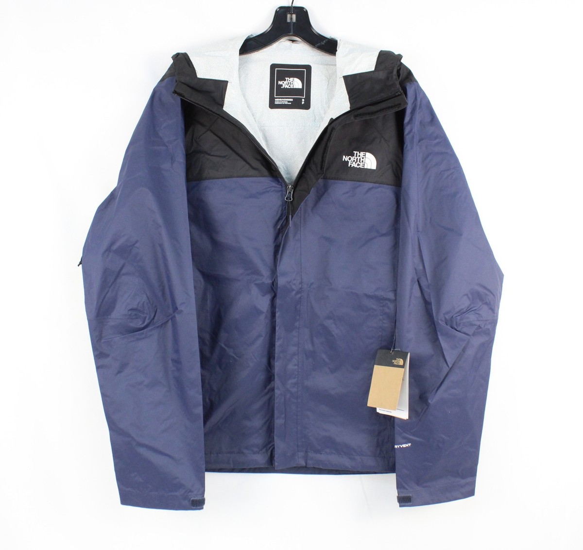The North Face Vesper Peak Hooded Rain Jacket In Summit Navy 