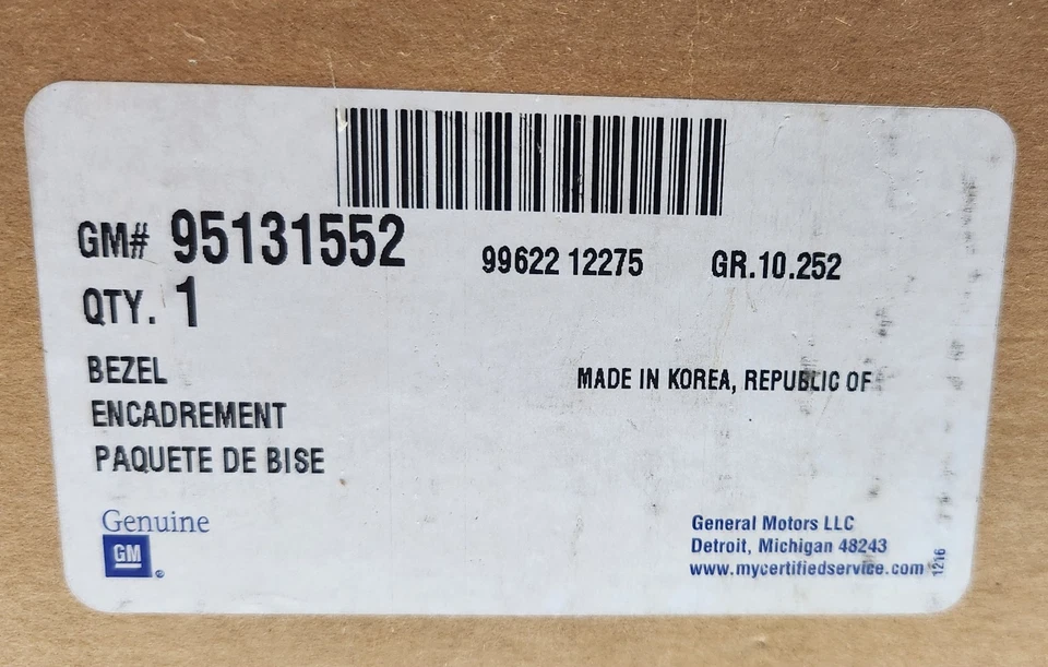 原始设备制造商通用 95131552 内部装饰套件 中控台 2013 - 2016 雪佛兰 Spark — 第 2/4 张图片