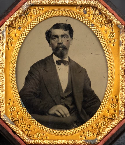 Berg 3-198 Octagon Union Case, Tintype of African American  Man, "Will Morse"
