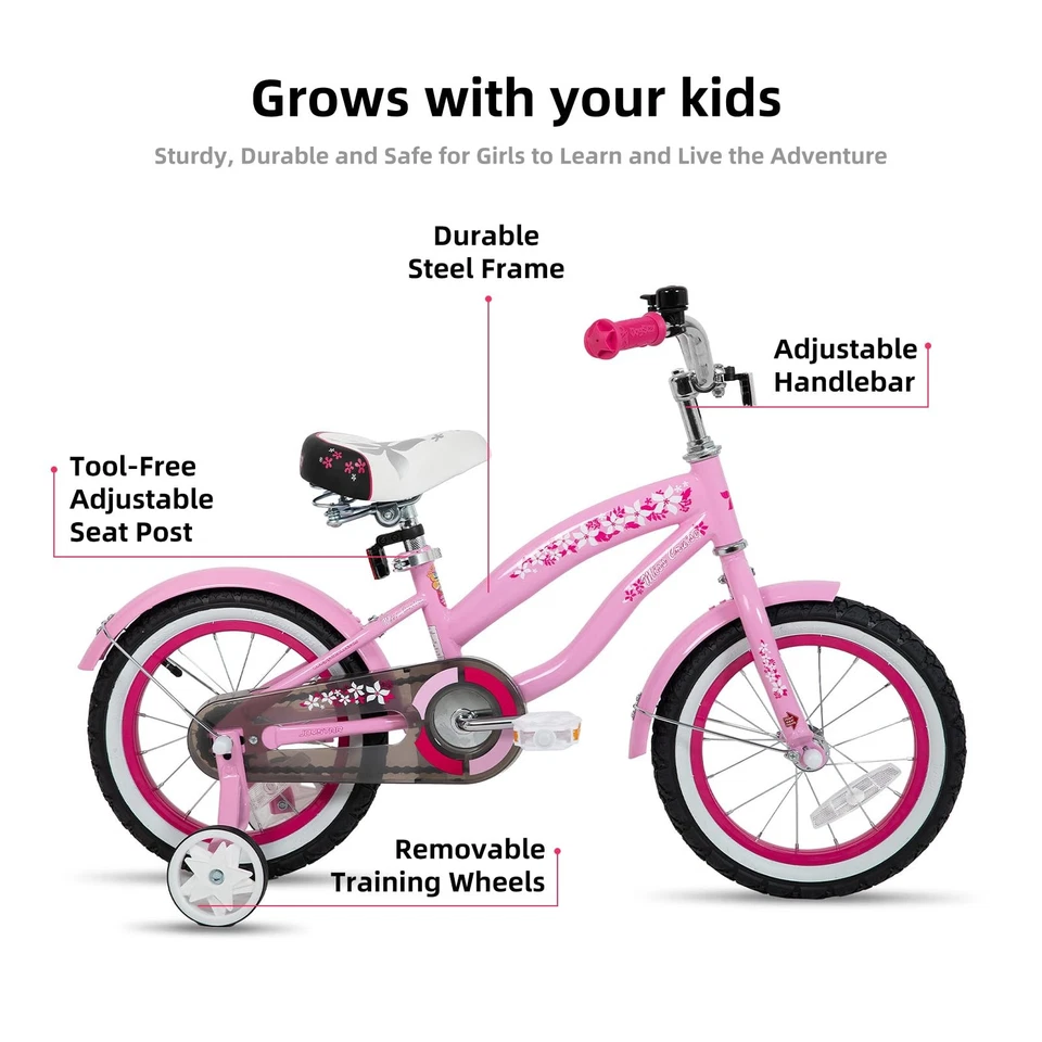 12 Inch Girls Bike with Training Wheels for Ages 2-4 Years Old Girls Toddler ... - Image 2 of 4