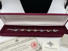 Camrose Kross JBK Jackie Kennedy Pastel Crystals Silver Tone Tennis Bracelet New