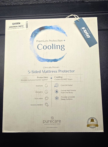 Purecare Frio Cooling Mattress Protector, Queen, Water Resistant .  Used Once