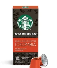 Starbucks Nespresso Original Coffeemaker Coffee Pods 50 count Columbia