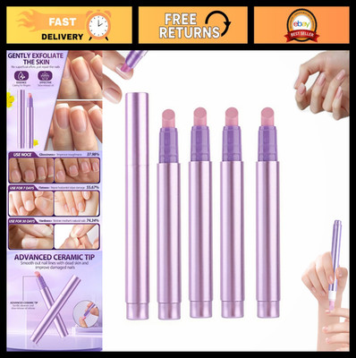 5Pcs 2-in-1 Ceramic Cuticle Pushers & Oil Pens for Nail Care, Manicure & Pedicur