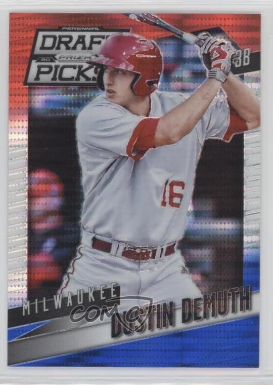 2014 Prizm Perennial Draft Picks Red White & Blue Pulsar Dustin DeMuth #52 uk2