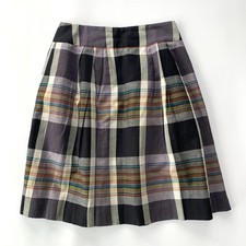 Margaret Howell wool flare skirt midi length check pattern size 2