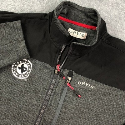 Orvis Full Zip Mens Jacket Medium Gray Regular Fit Fishing Zip Pockets Fleece