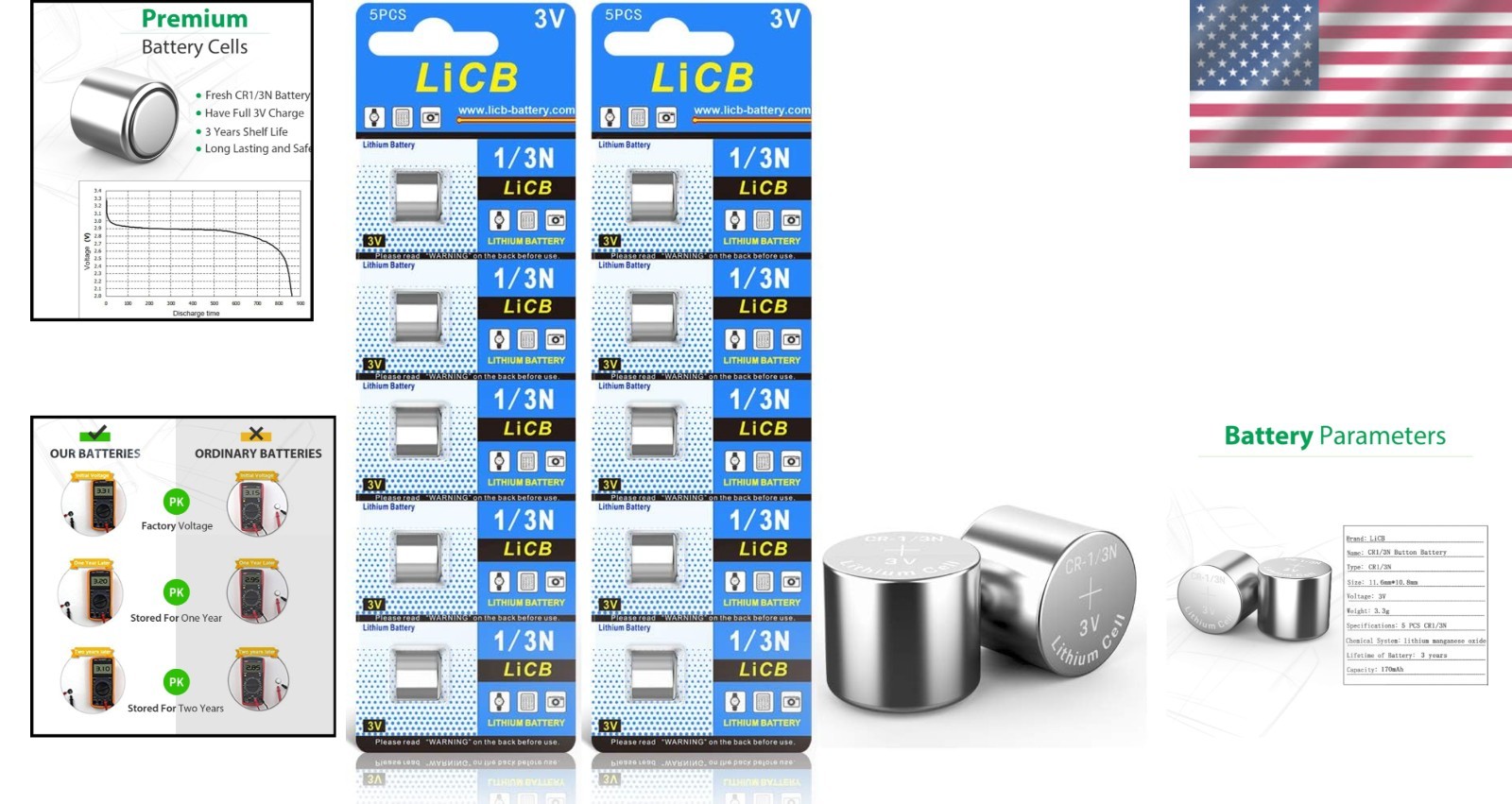 10 PCS CR1/3N Lithium Batteries - Cost-Effective 3V Power for All Your Devices