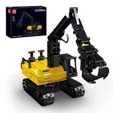 Mould King 17077 Hydraulic Log Grapple Building Kits, Engineering Crawler Cra...