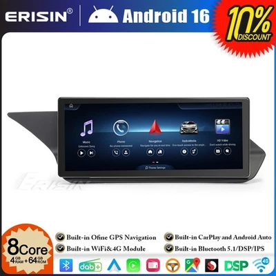 10.25" 64GB Android 16 Autoradio CarPlay pour Mercedes E-Class W212 S212 NTG 4.0 - Photo 1/4