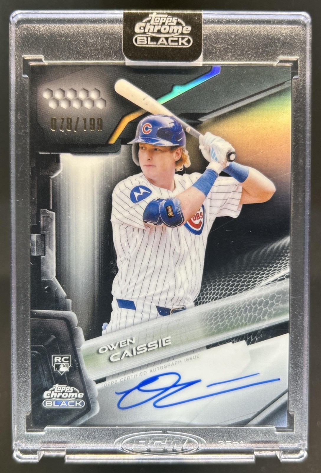 2026 Topps Chrome Black Owen Caissie Auto RC Refractor Rookie #/199 Cubs