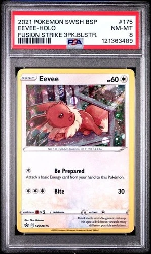 Eevee Holo Pokemon Fusion Strike Blister Promo SWSH175 PSA 8