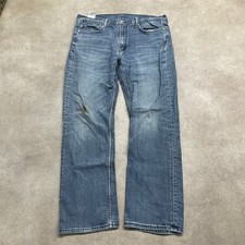 Levi's 517 Jeans Mens 38" Bootcut Washed Denim Pants, Blue