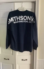 Men’s Sz L SMITHSONIAN WASHINGTON, DC Long Sleeve Navy Blue Shirt EXCELLENT PLUS