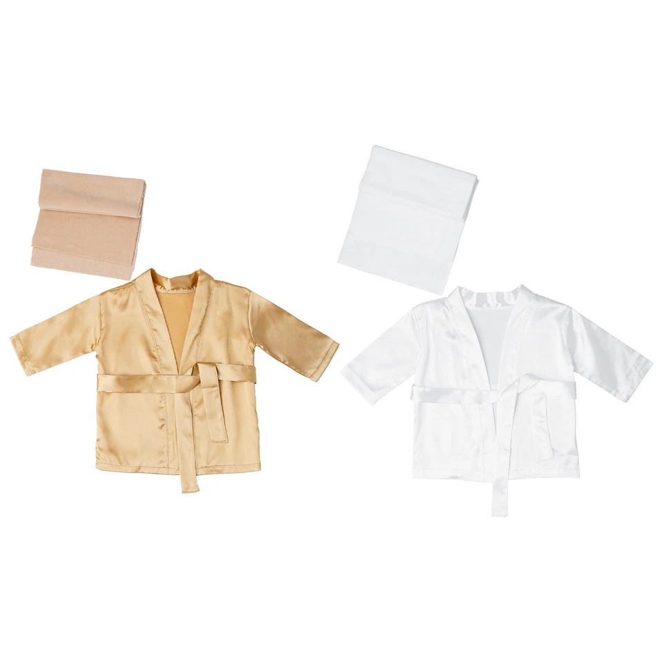 Accappatoio neonato elegante fotografia con cintura cuffia doccia camicia da notte - Immagine 3 di 3