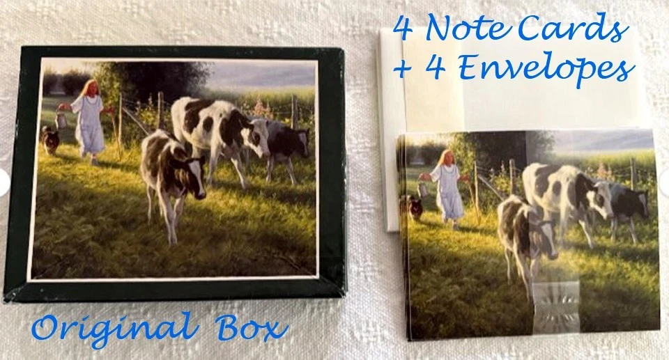 VTG 1992 BOOKMARK Lang To Back Pasture by Robert Duncan Collie Dog 4 Note Cards - Image 4 of 4