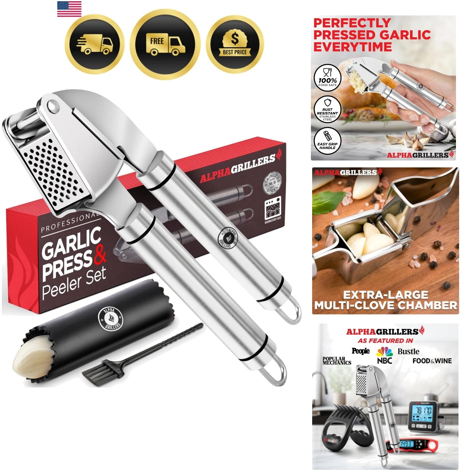 Garlic Press Stainless Steel - Easy to Clean, Rust-Proof, Dishwasher Safe - S...
Opens in a new wind