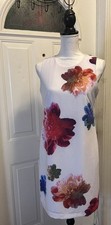 CALVIN KLEIN women's size 4 dress floral sleeveless gold back zipper, Slip Under