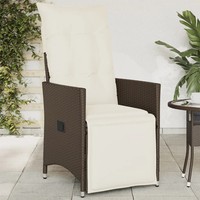 Verstellbarer Gartensessel Aus Poly Rattan In Braun Mit Kissen
