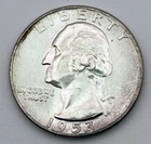 1953 Washington Quarter 90% Silver AU Toned Toning Almost Uncirculated