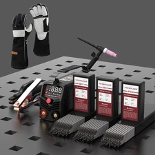 YESWELDER 125A MMA/TIG Welder with Gloves & 3 Welding Rods, 110V
