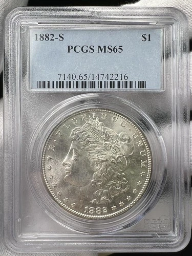 1882-S $1 Morgan Dollar 90% Silver San Francisco PCGS MS65 US Coin
