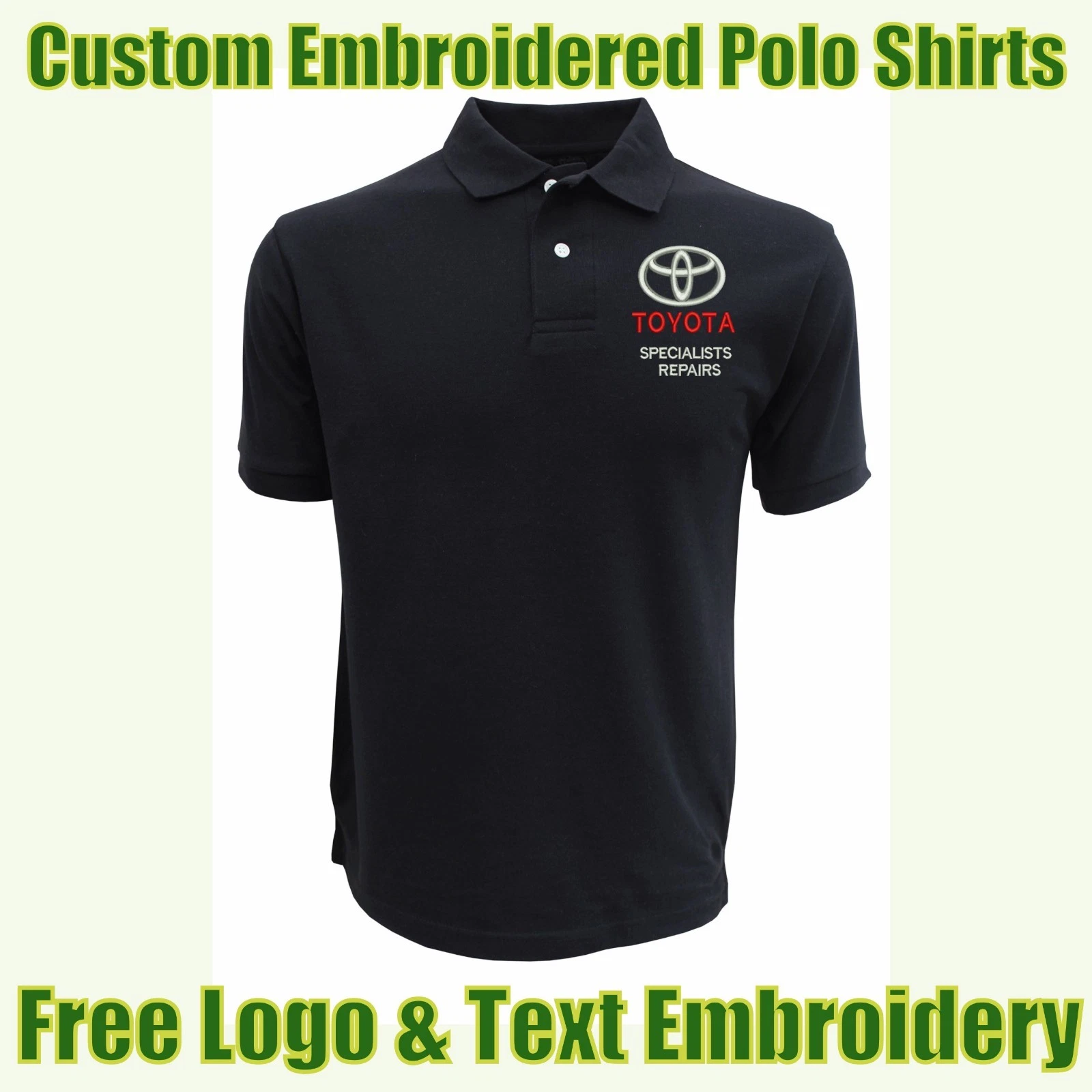 Custom Embroidered Polo Shirt Toyota Logo Garage & Technicians Names Work Wear
Opens in a new window