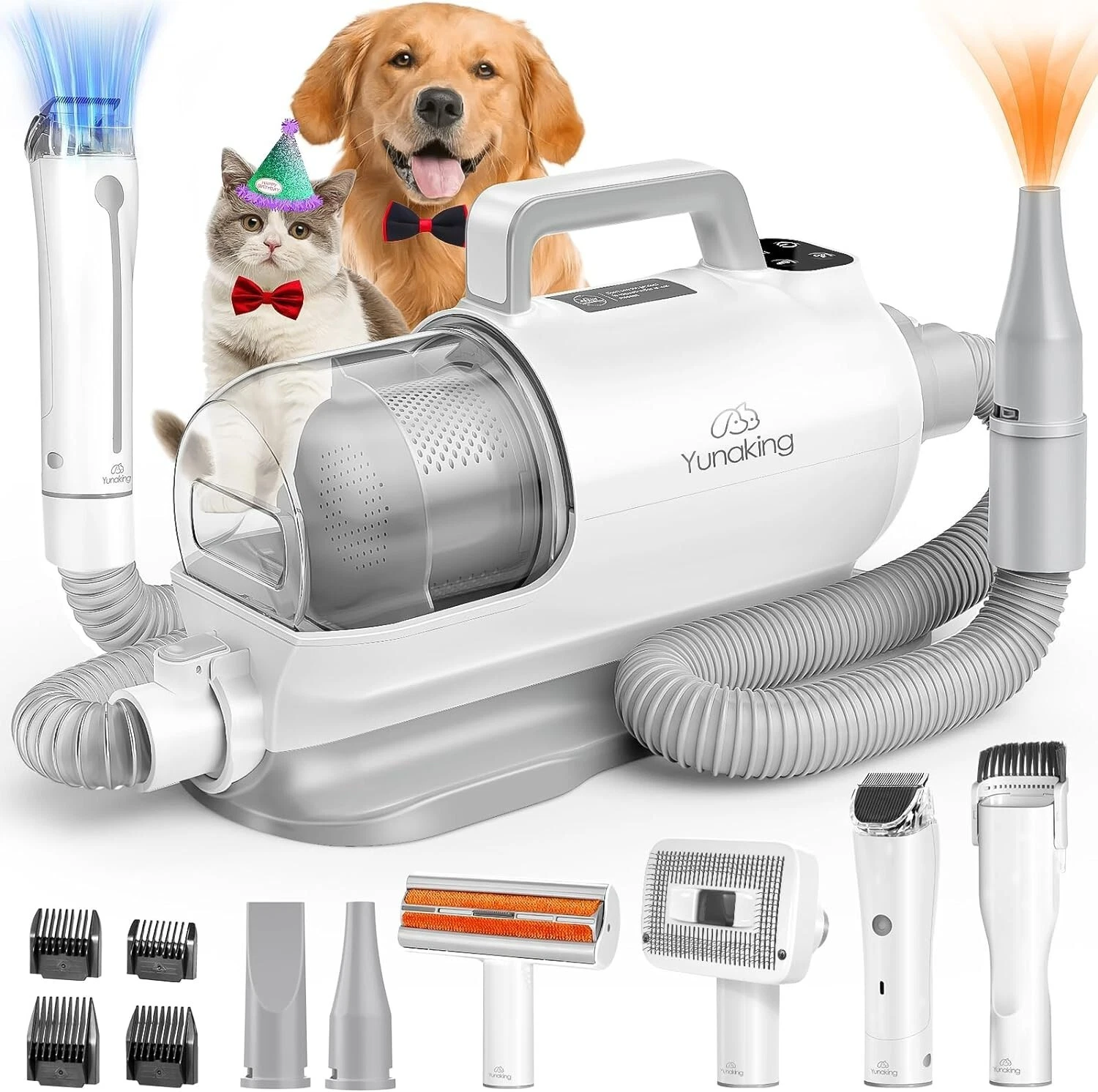3 In 1 Dog Grooming Kit: Grooming Vacuum, Clippers, Trimmer & 7 Grooming tools
