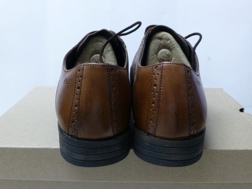 Men's Clarks CHART LIMIT Tan Leather Smart Lace-Up Brogues Shoes - Picture 5 of 8