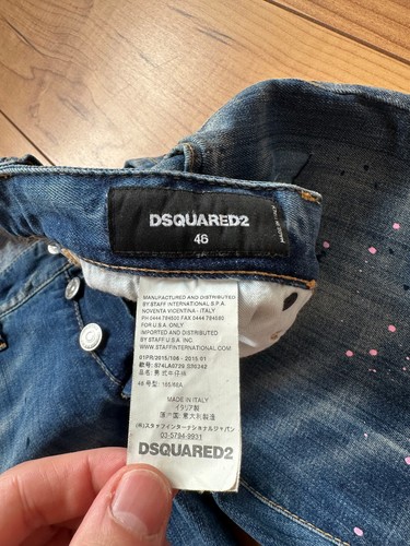 100%ORIG DSQUARED SLIM JEANS GR.46 BLAU DISTRESSED PINK SPOTS S/S15 S74LA0729 - Bild 13 von 18