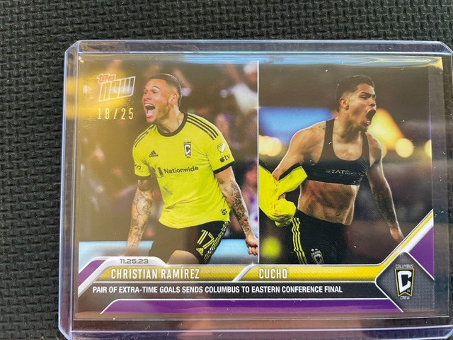 2023 Topps Now CHRISTIAN RAMIREZ CUCHO Lead COLUMBUS CREW MLS Final Purple 18/25