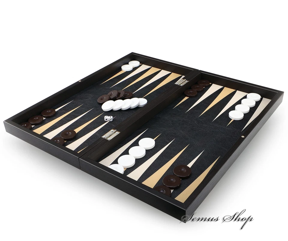 Luxe Tableau Game Backgammon Tavla XXL Classique Cuir Marron - Photo 2/4