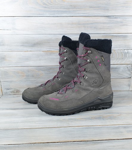 Lowa PIA GTX HI Gore-Tex Women's Boots Gray Pink Casual Winter Shoes - Picture 5 of 24