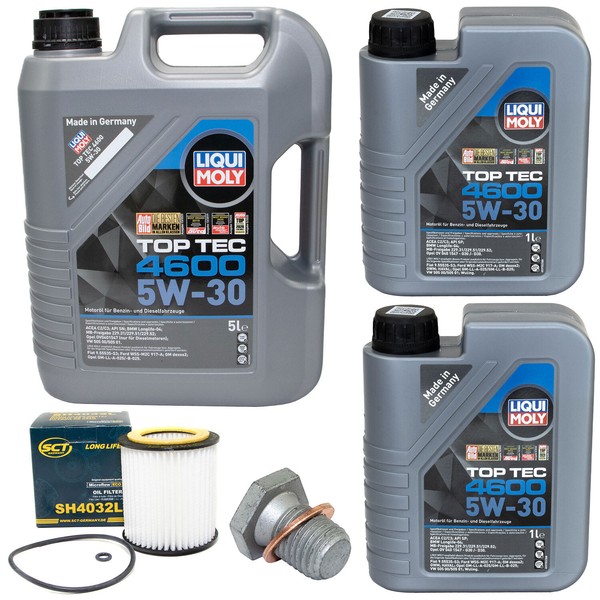 MotoröL Set 4600 5W-30 Liqui Moly 7 Liter + ÖLfilter + Schraube FüR BMW 1Er 3Er-image