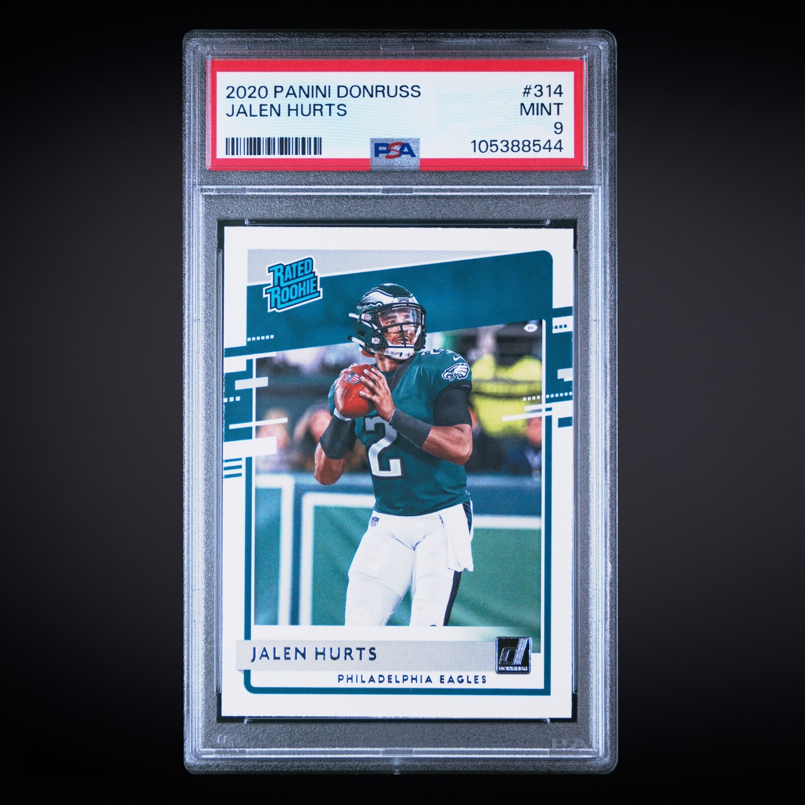 2020 PANINI DONRUSS #314 JALEN HURTS EAGLES RC PSA 9
