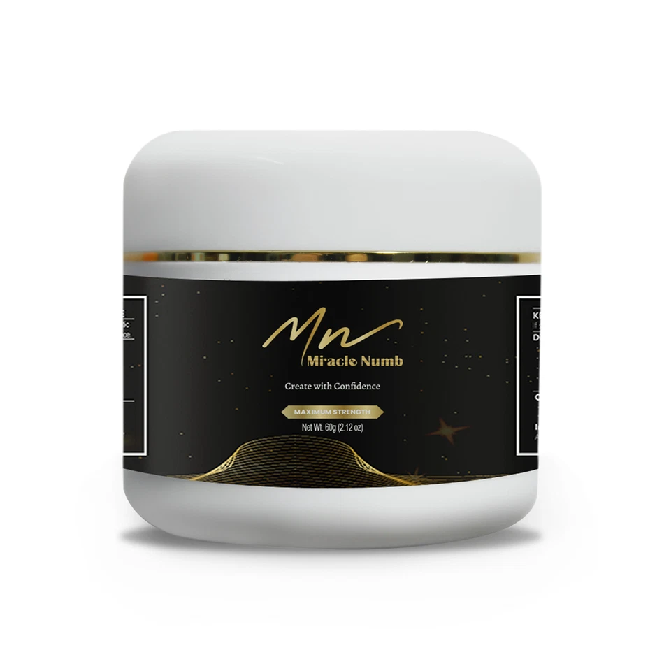 MIRACLE NUMB Tattoo Preparation Cream | Pre Ink Soothing Cream for Tattoos & Piercings | 60g