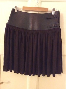 Jean Paul Gaultier Vintage Brown Leather Skirt Size Uk 10 Us 8 Ebay