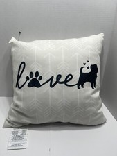 Dog Accent Pillow Love Black  White New Dog Lover17  x17  Pets