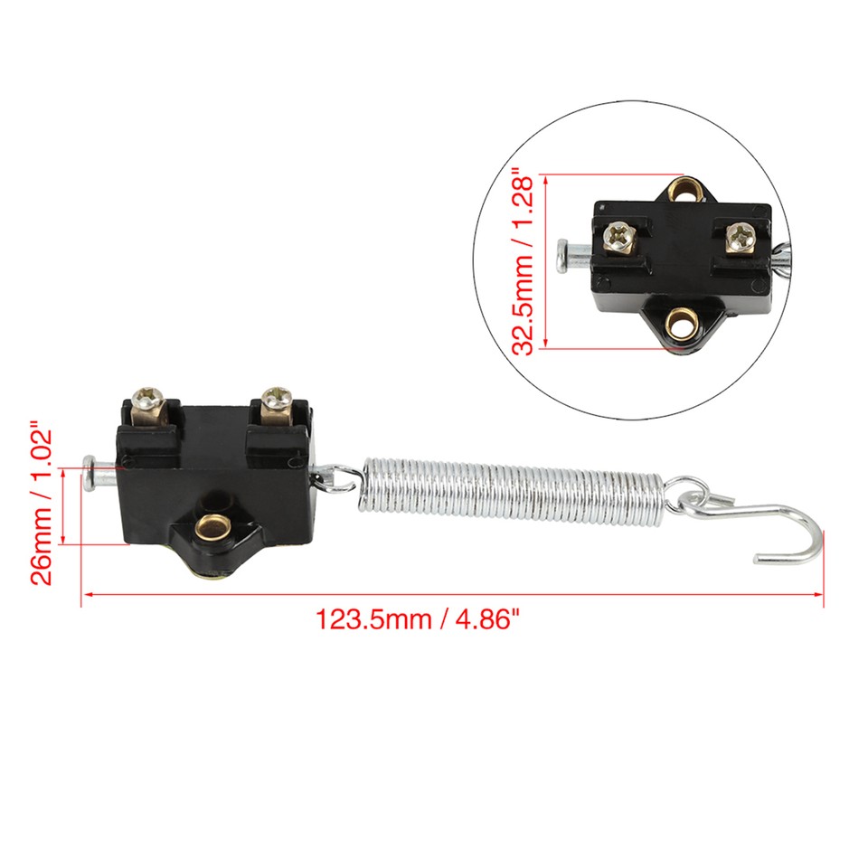 ONE Universal DC 12V Brake Light Switch Spring Hook Normally Open Pull ...