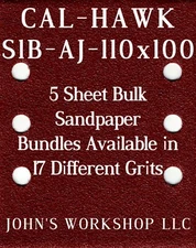 CAL-HAWK S1B-AJ-110x100 - 1/4 Sheet - 17 Grits - No-Slip - 5 Sandpaper Bulk Bdls