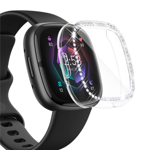Custodia protettiva TPU morbida completamente intarsiata con diamanti per Fitbit Sense 2/Versa 4 - Foto 4 di 16