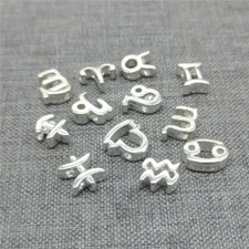 5pcs of 925 Sterling Silver Zodiac Beads Aries Taurus Gemini Cancer Leo Virgo