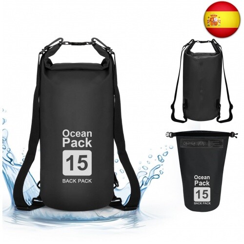 supregear Dry Bag, 15L Bolsa Impermeable, Mochila Versátil con Doble Correa