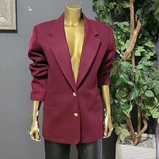 Vintage Burgundy Requirements Wool Blazer Jacket Size M