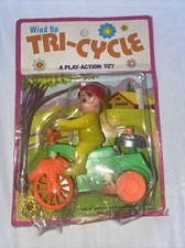 Vtg 1970s Busy Bee Wind Up Tri-Cycle Hong Kong