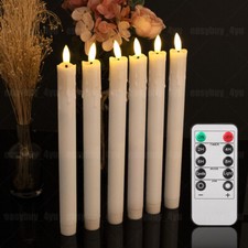 6er Set Flammenlos Led Stabkerzen flackernd LED Kerzen mit Timer fernbedienung#