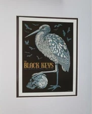 Todd Slater "The Black Keys" Poster Rep. Print Matted offset Lithograph 2015